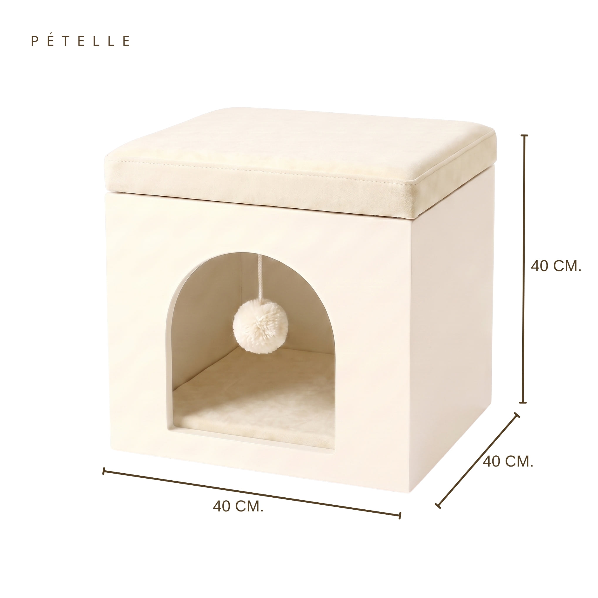 บ้านแมวมินิมอลพร้อมเบาะ PÉTELLE รุ่น NEST ARCH สี IVORY_0